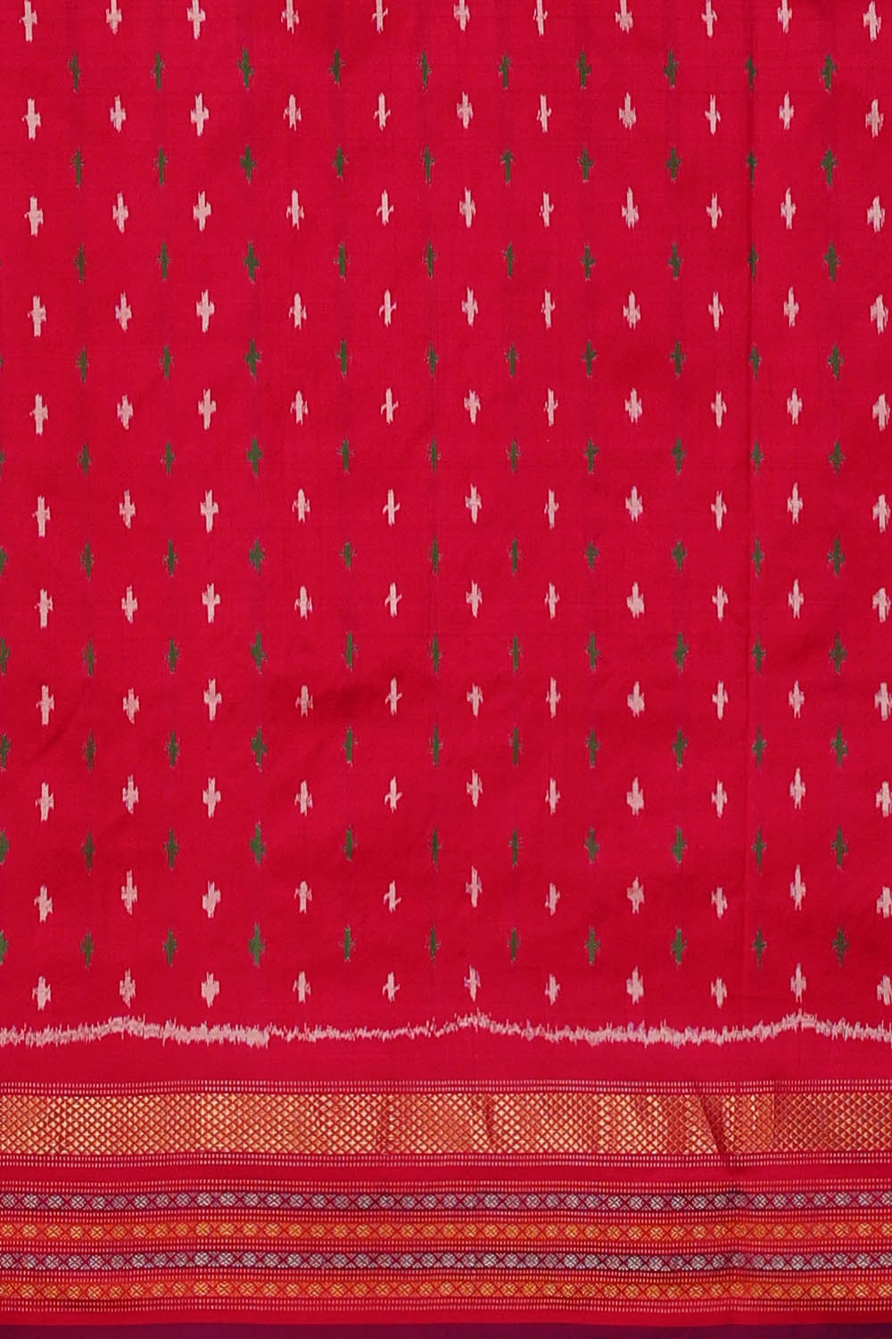 Image of Violet Pochampally Ikat Silk Saree