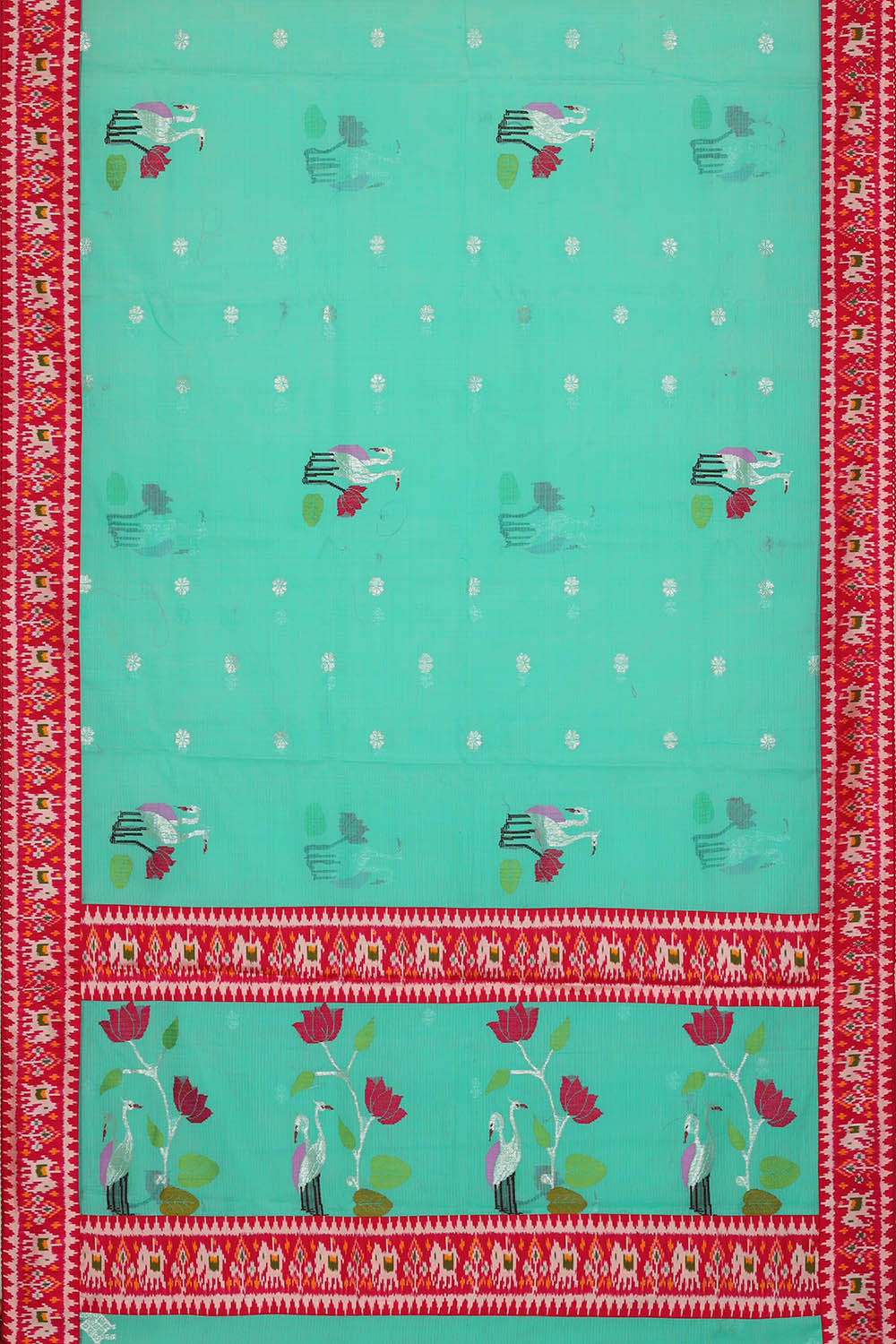 Image of Sea-Green Kota Cotton Silk Saree
