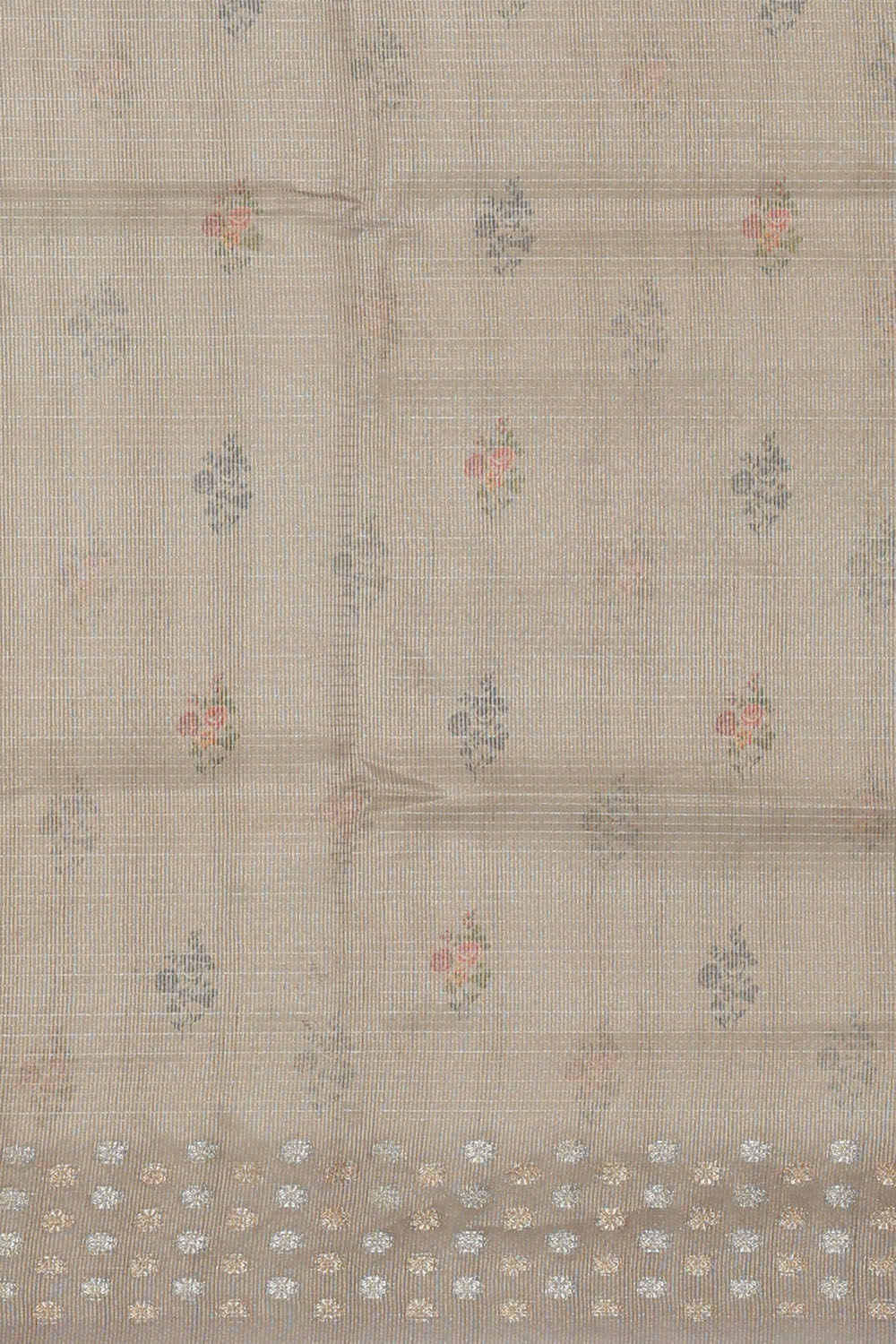 Image of Grey Tussar Silk Saree