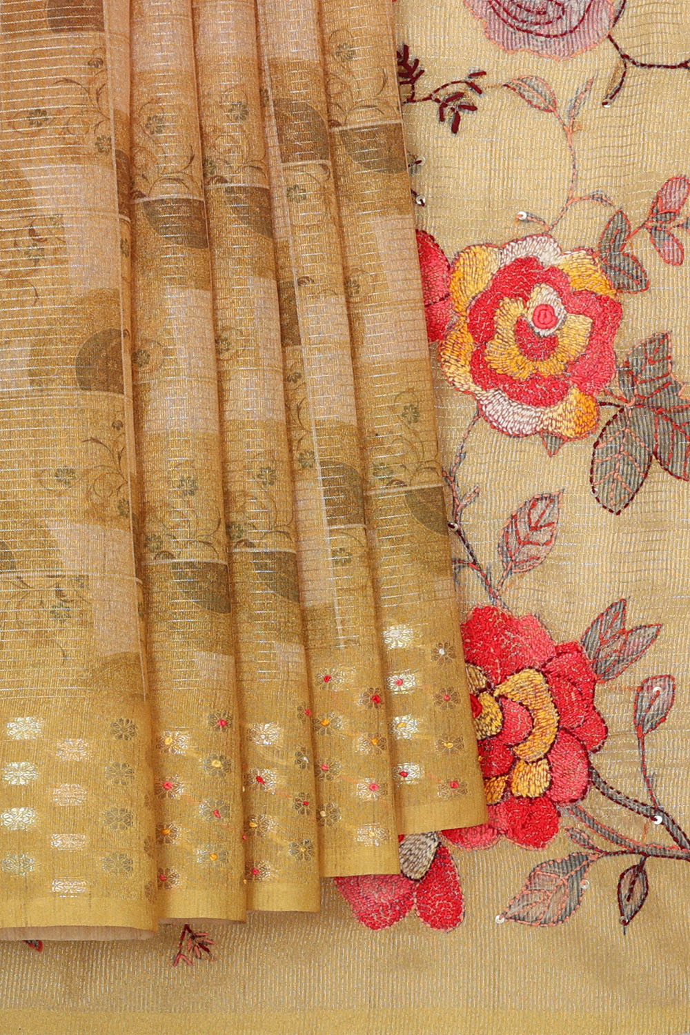 Image of Yellow Desi Tussar Silk Saree