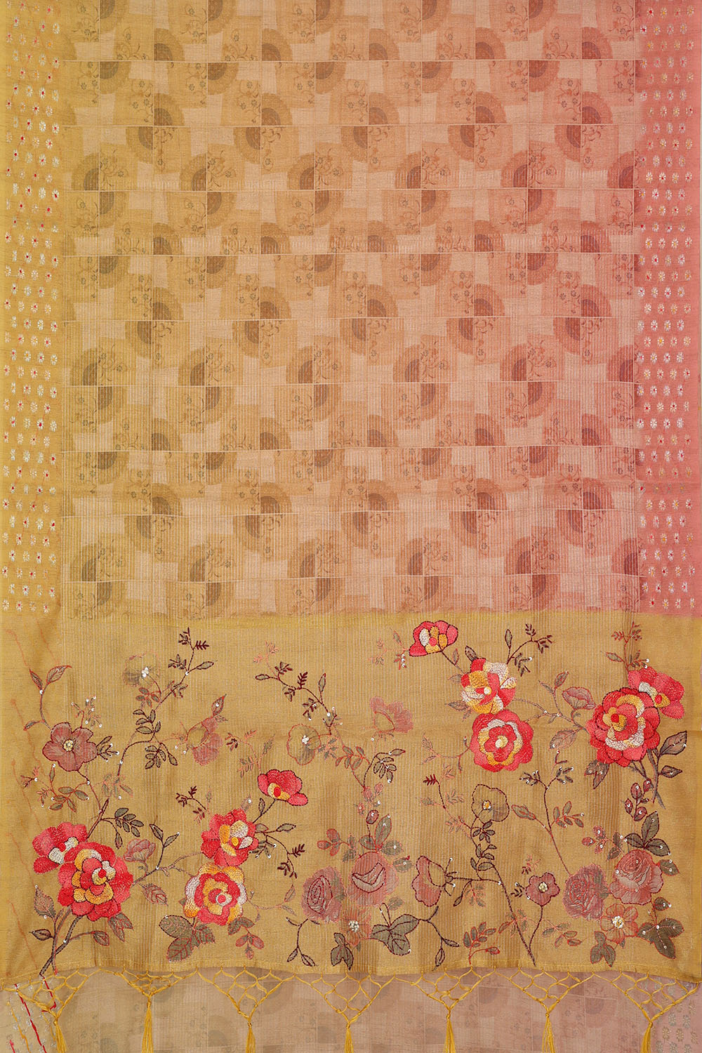 Image of Yellow Desi Tussar Silk Saree