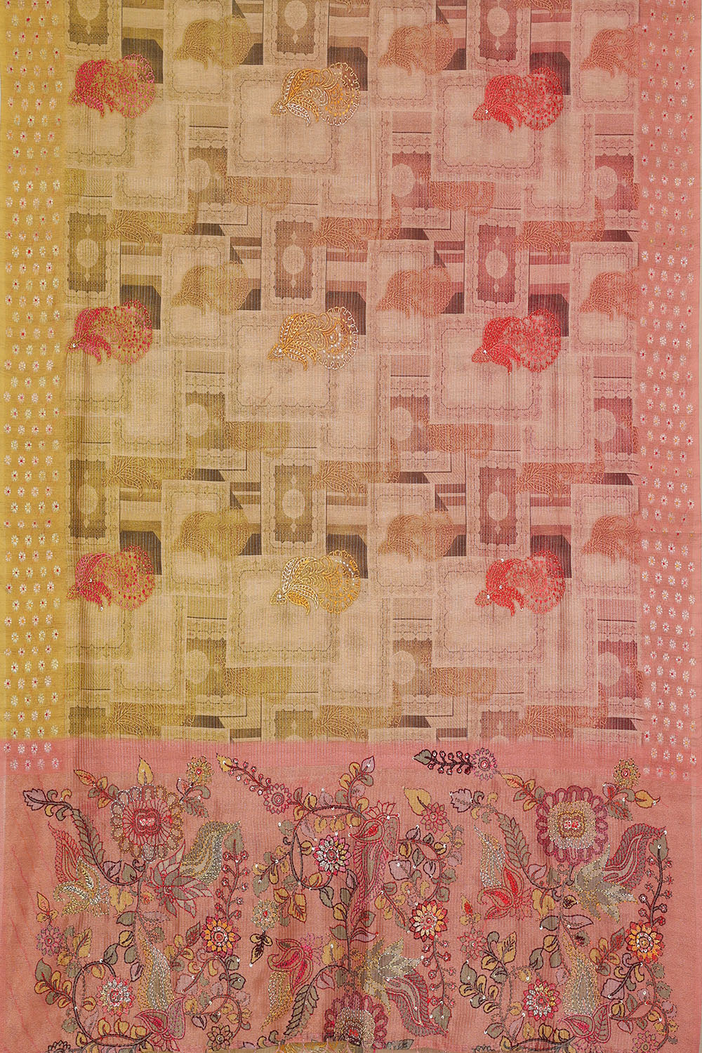 Image of Pink Desi Tussar Silk Saree