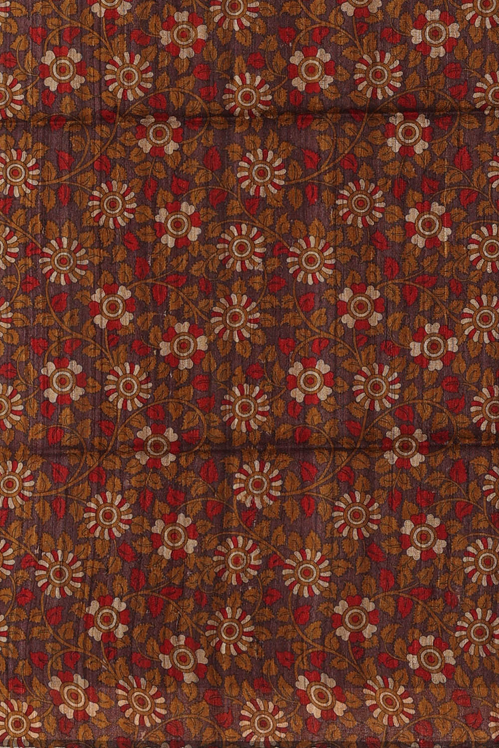 Image of Maroon Tussar Silk Saree