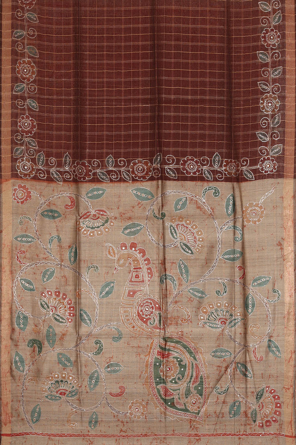 Image of Brown Tussar Silk Saree