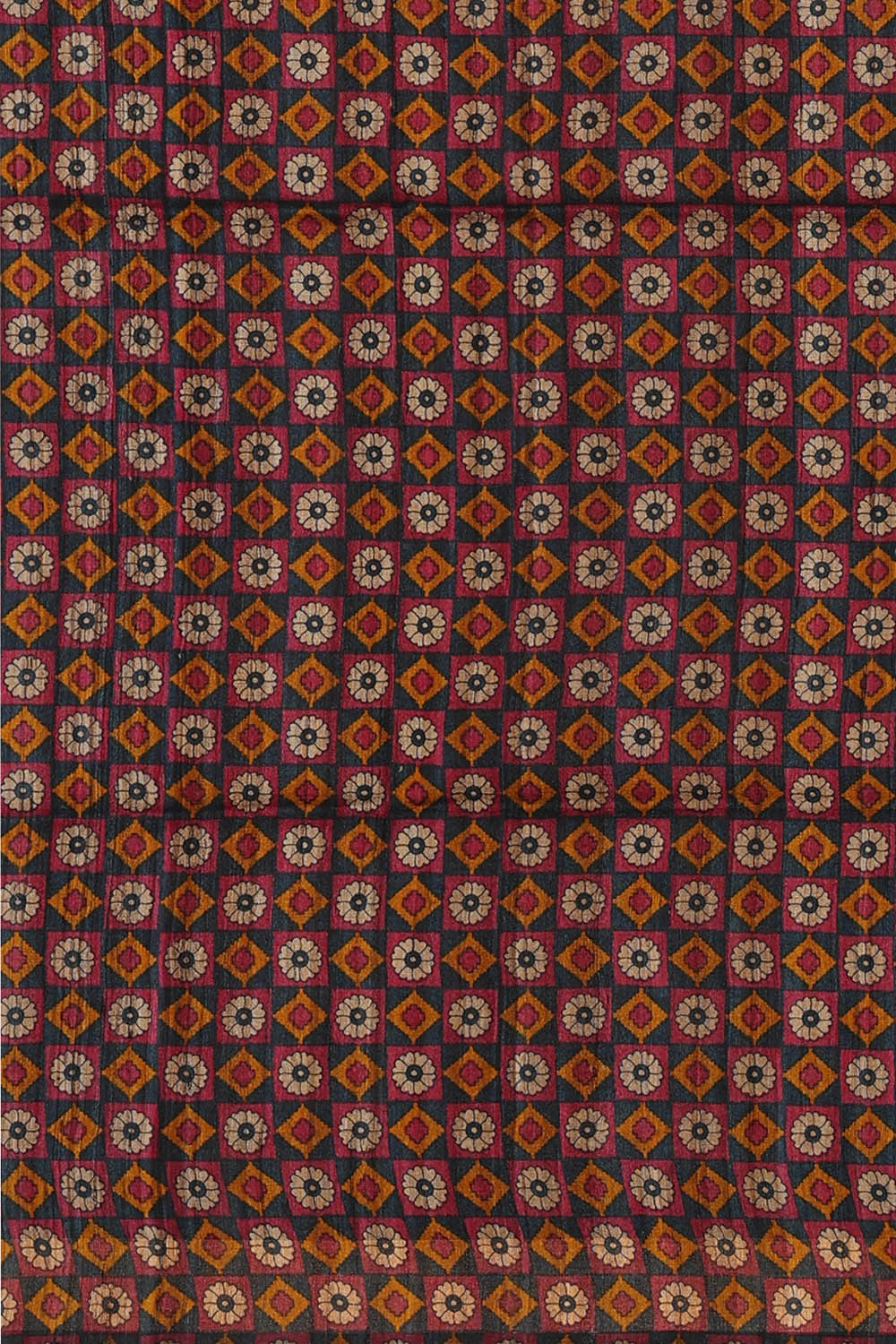 Image of Red Tussar Silk Saree