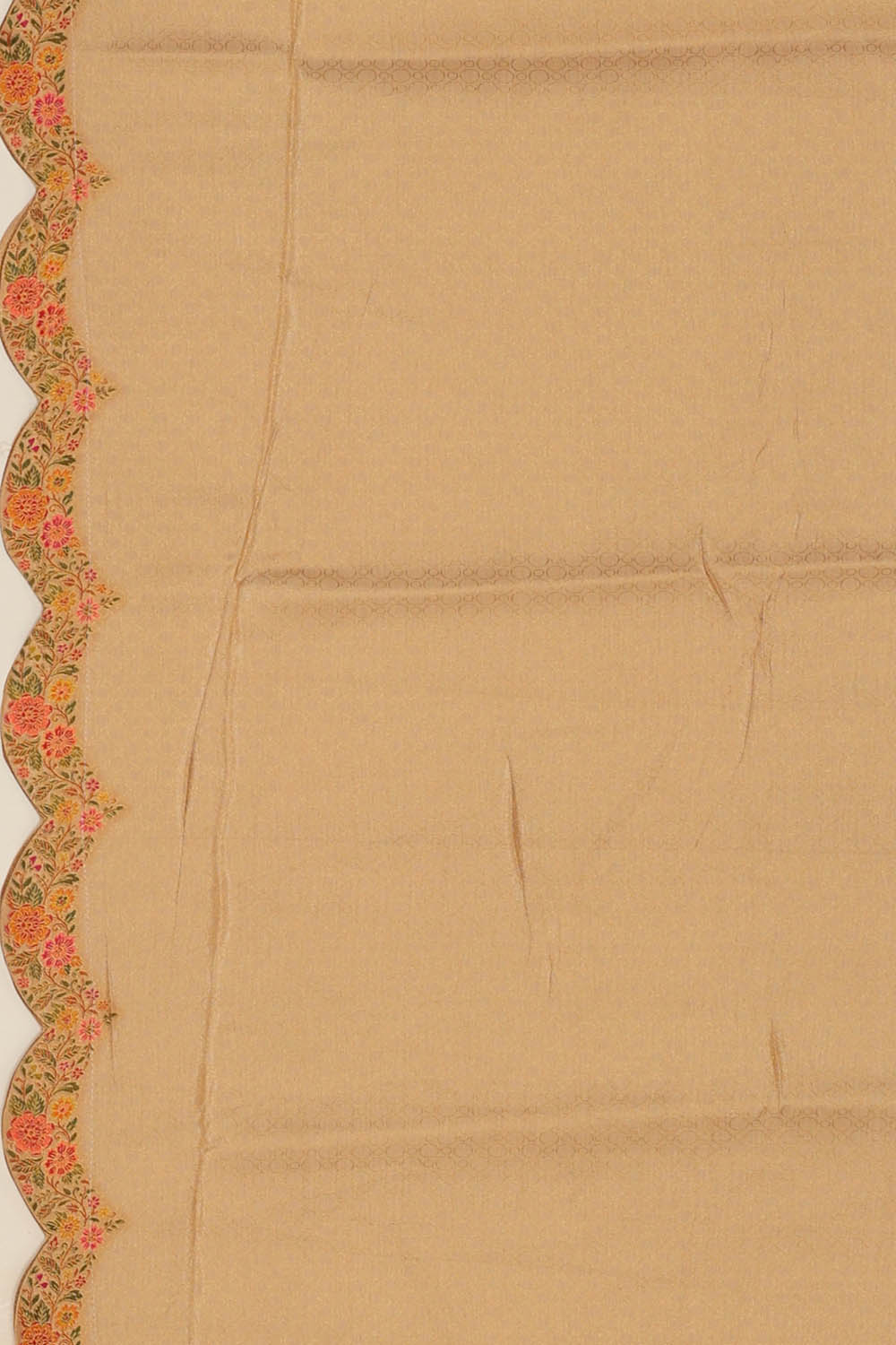 Image of Beige Brocade Silk Saree