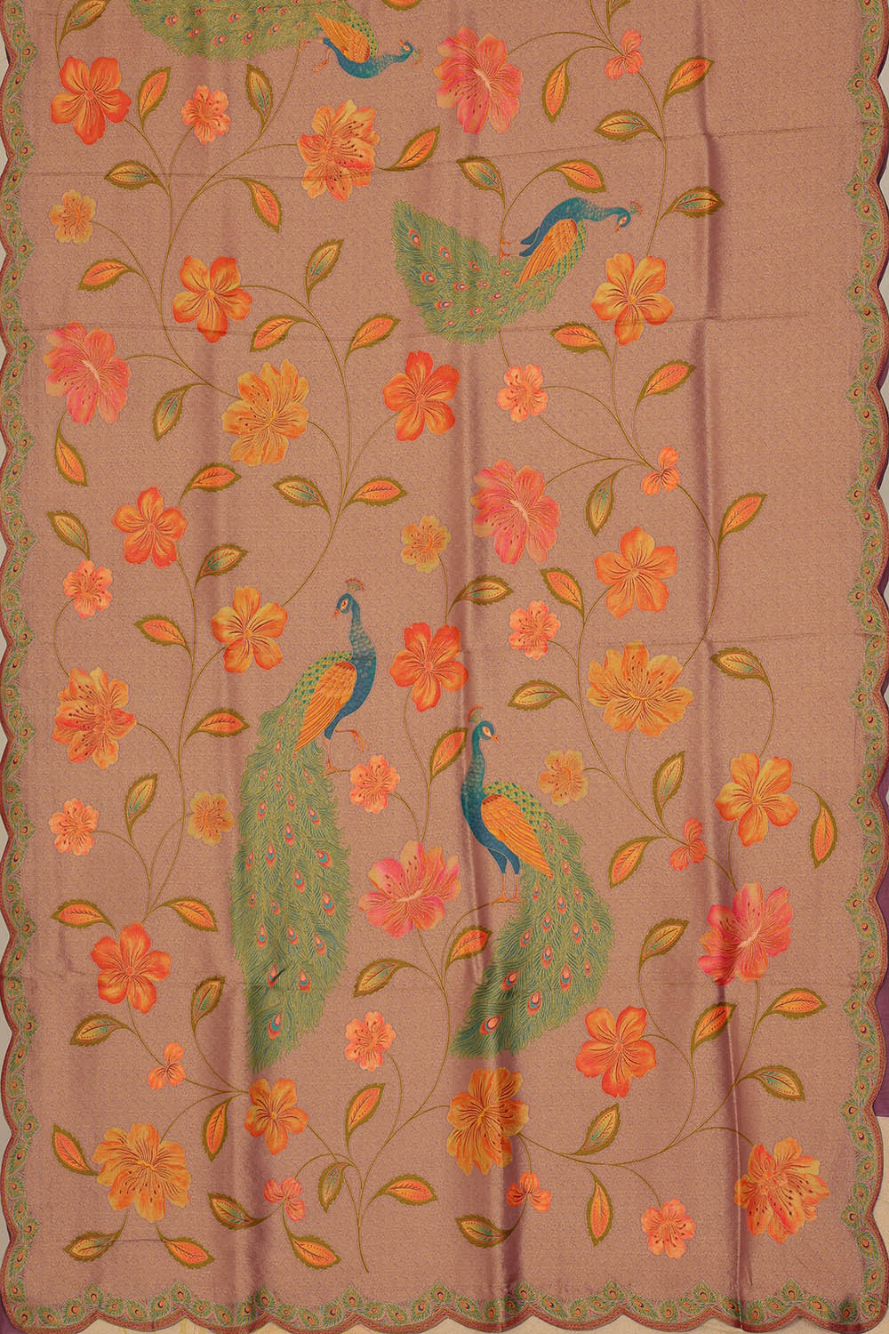 Image of Mauve-pink Brocade Silk Saree