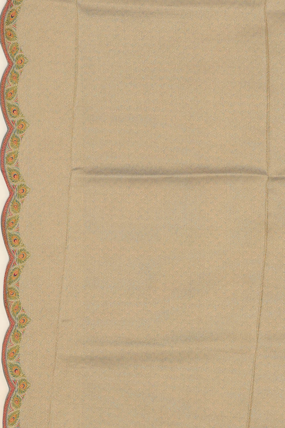 Image of Beige Brocade Silk Saree