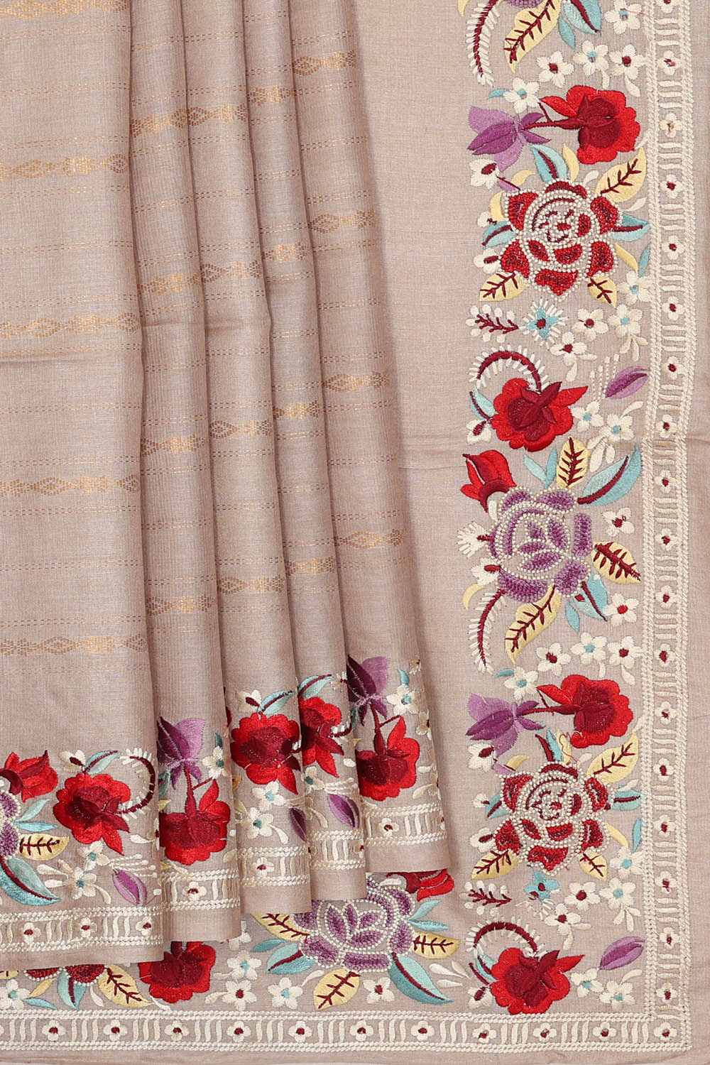Image of Mauve-Purple Tussar Silk Saree