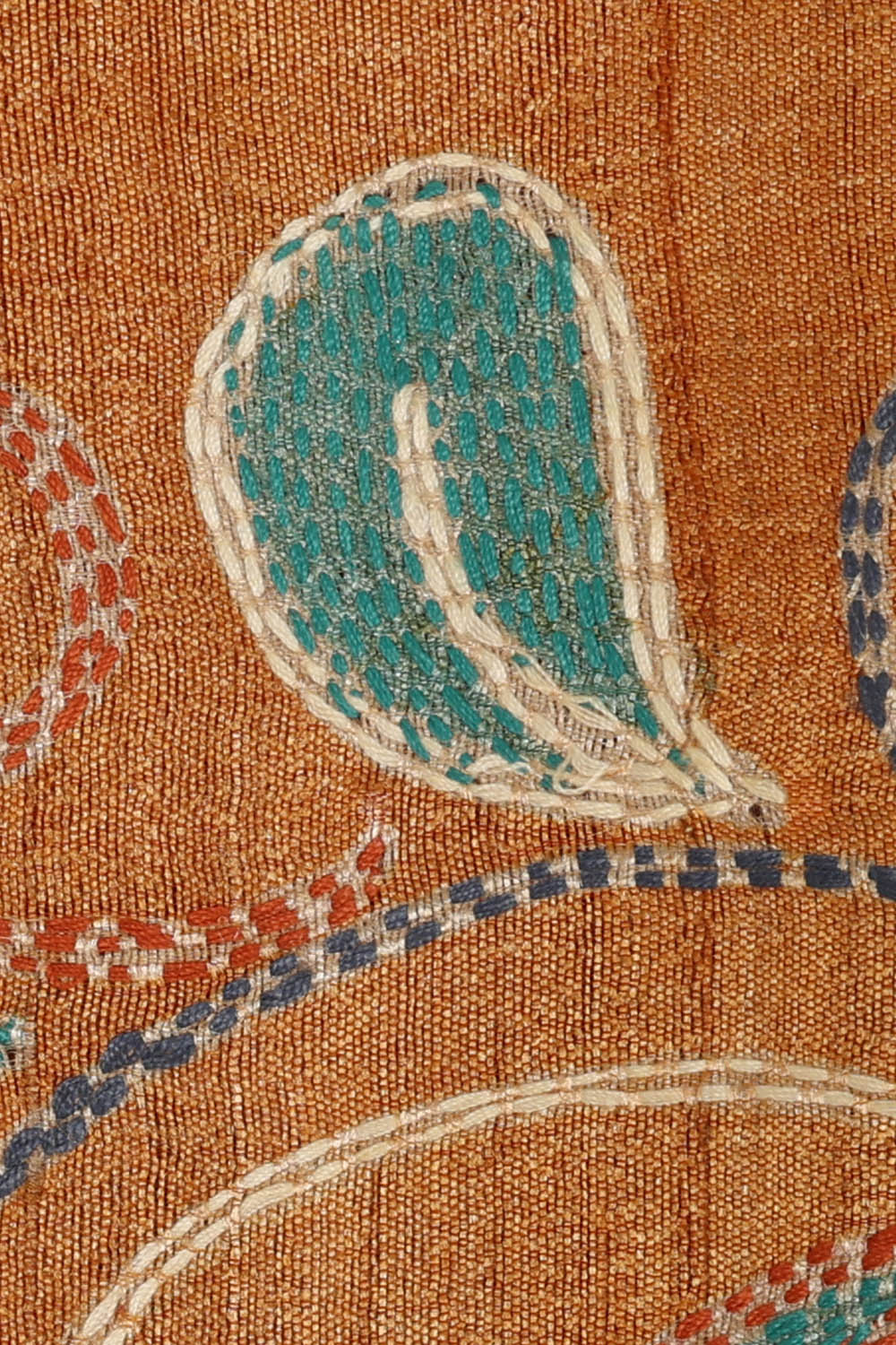 Image of Orange Tussar Silk Saree