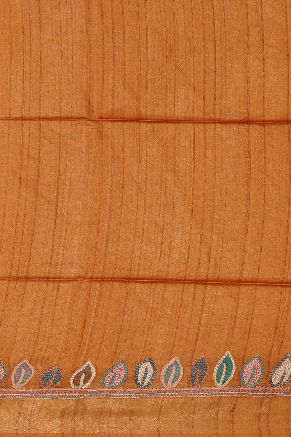 Image of Orange Tussar Silk Saree