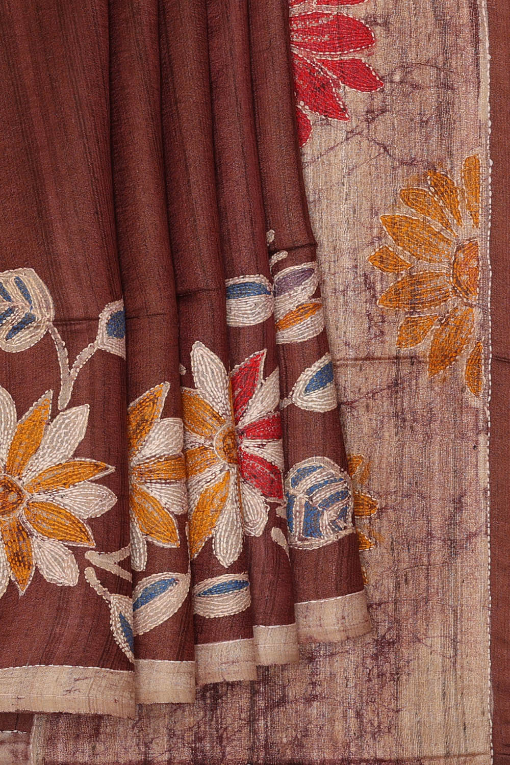 Image of Brown Tussar Silk Saree