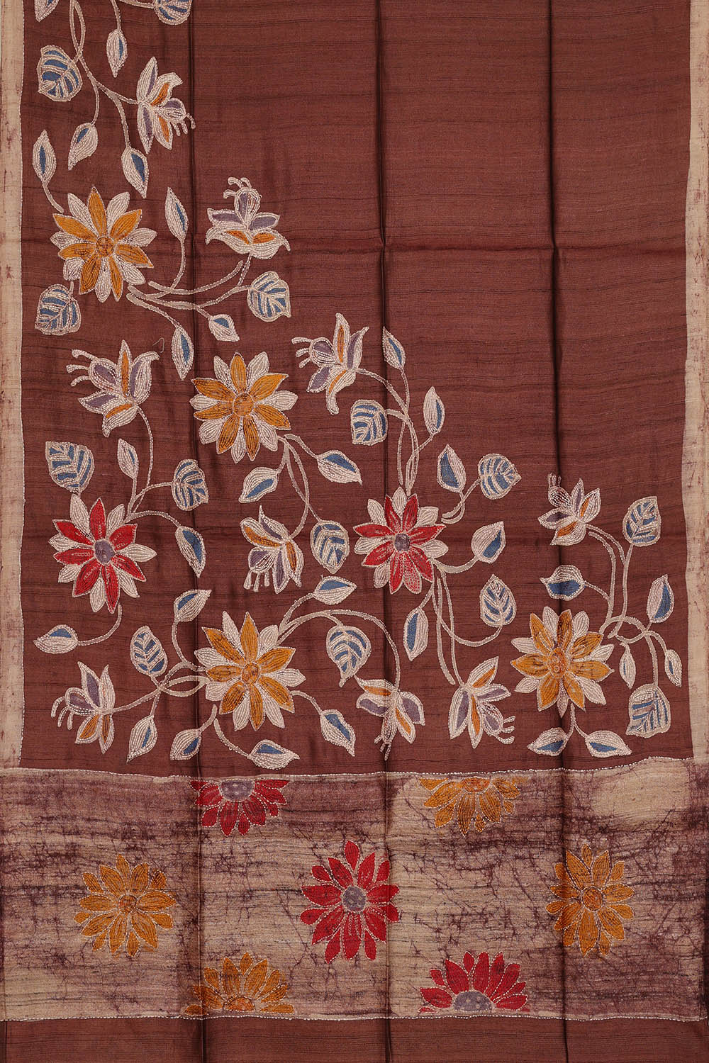 Image of Brown Tussar Silk Saree