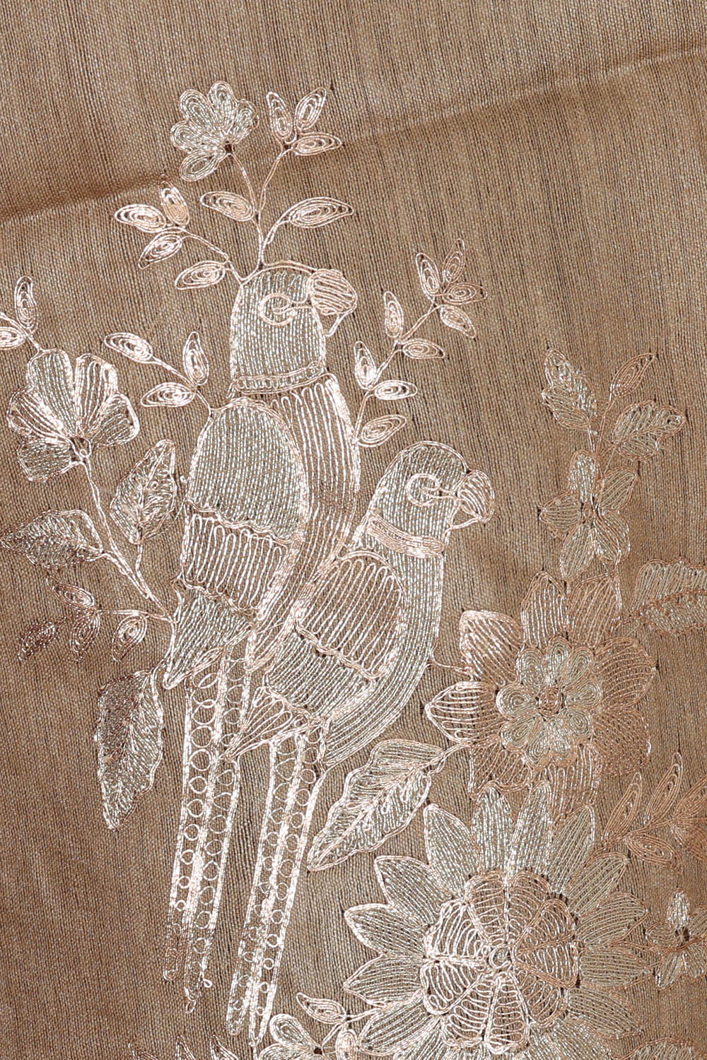 Image of Beige Tussar Silk Saree