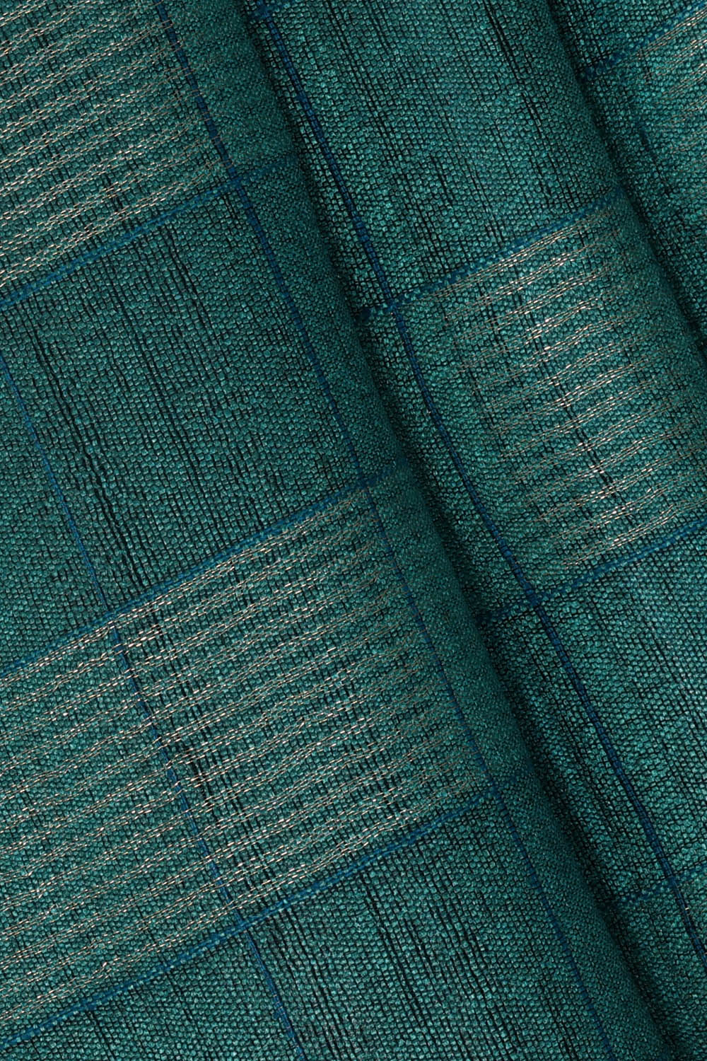 Image of Teal-Blue Tussar Silk Saree