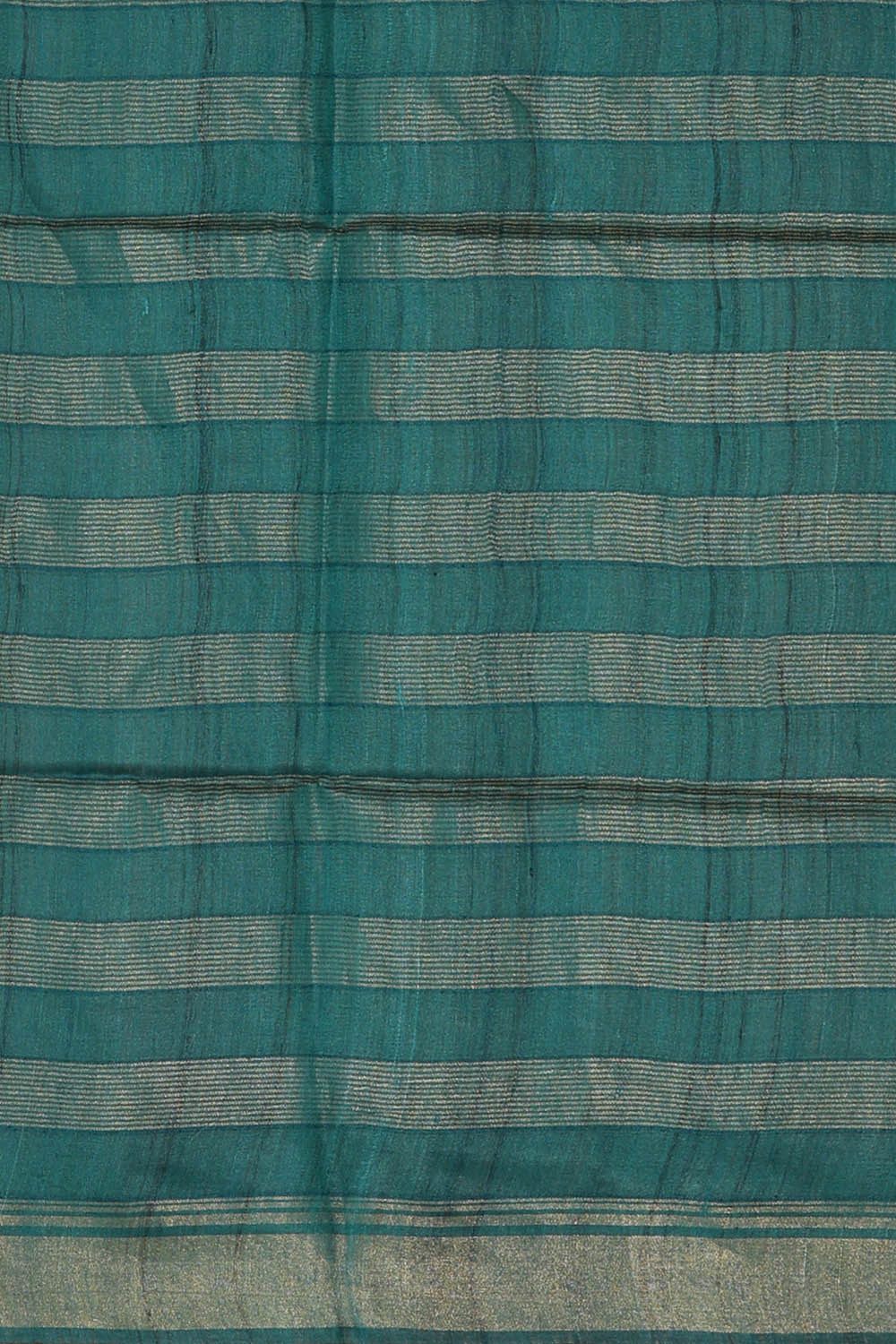 Image of Teal-Blue Tussar Silk Saree