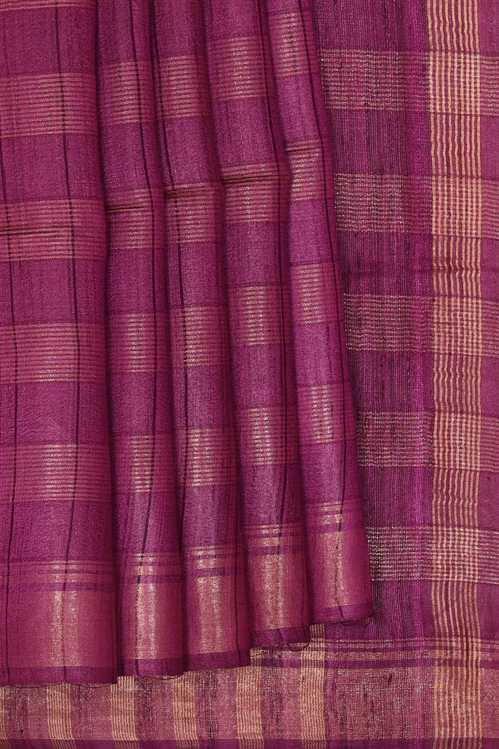 Image of Purple Tussar Silk Saree
