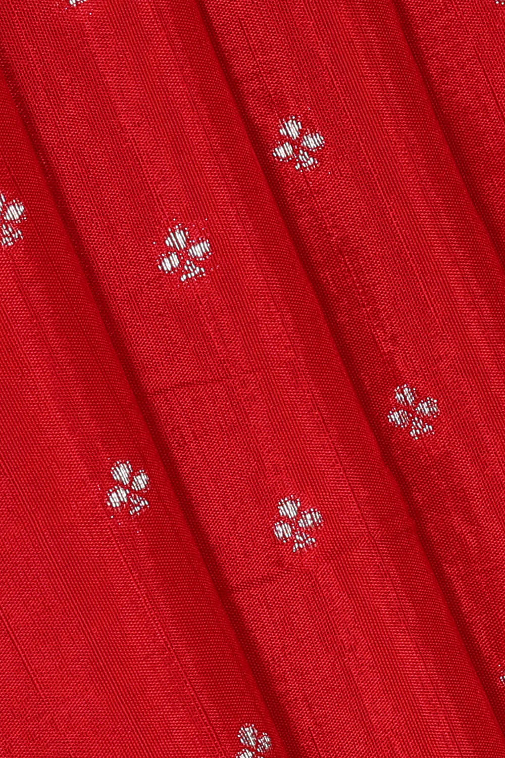 Image of Red Banarasi Tussar Silk Saree