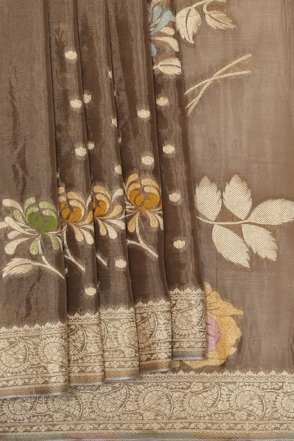 Image of Grey Silk Saree