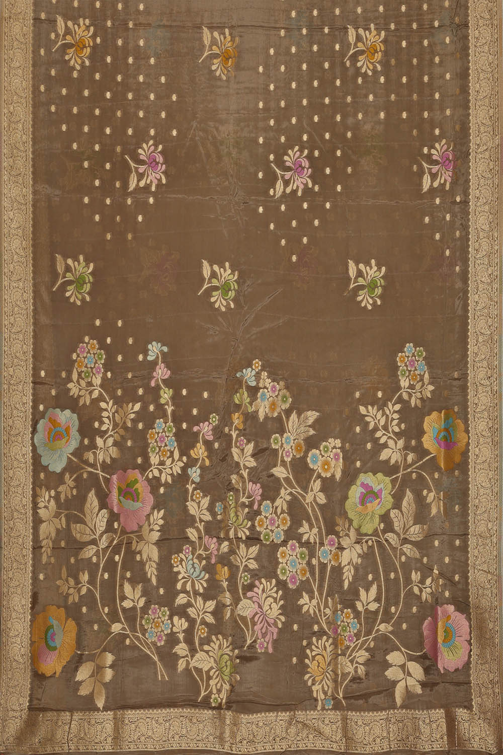 Image of Grey Silk Saree