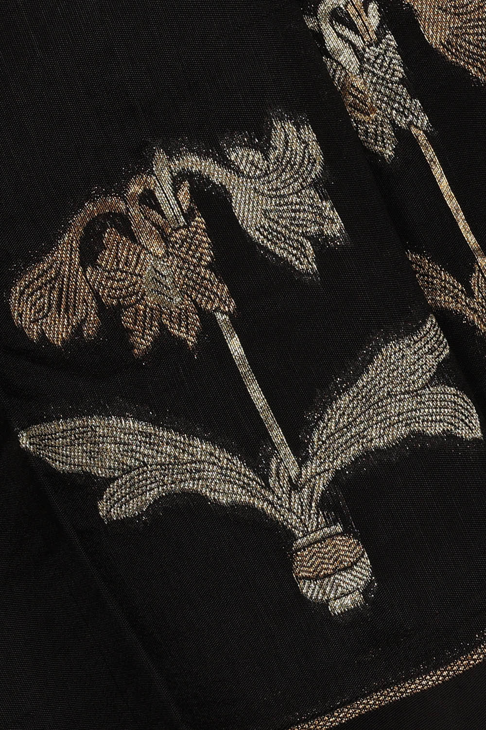 Image of Black Banarasi Silk Saree