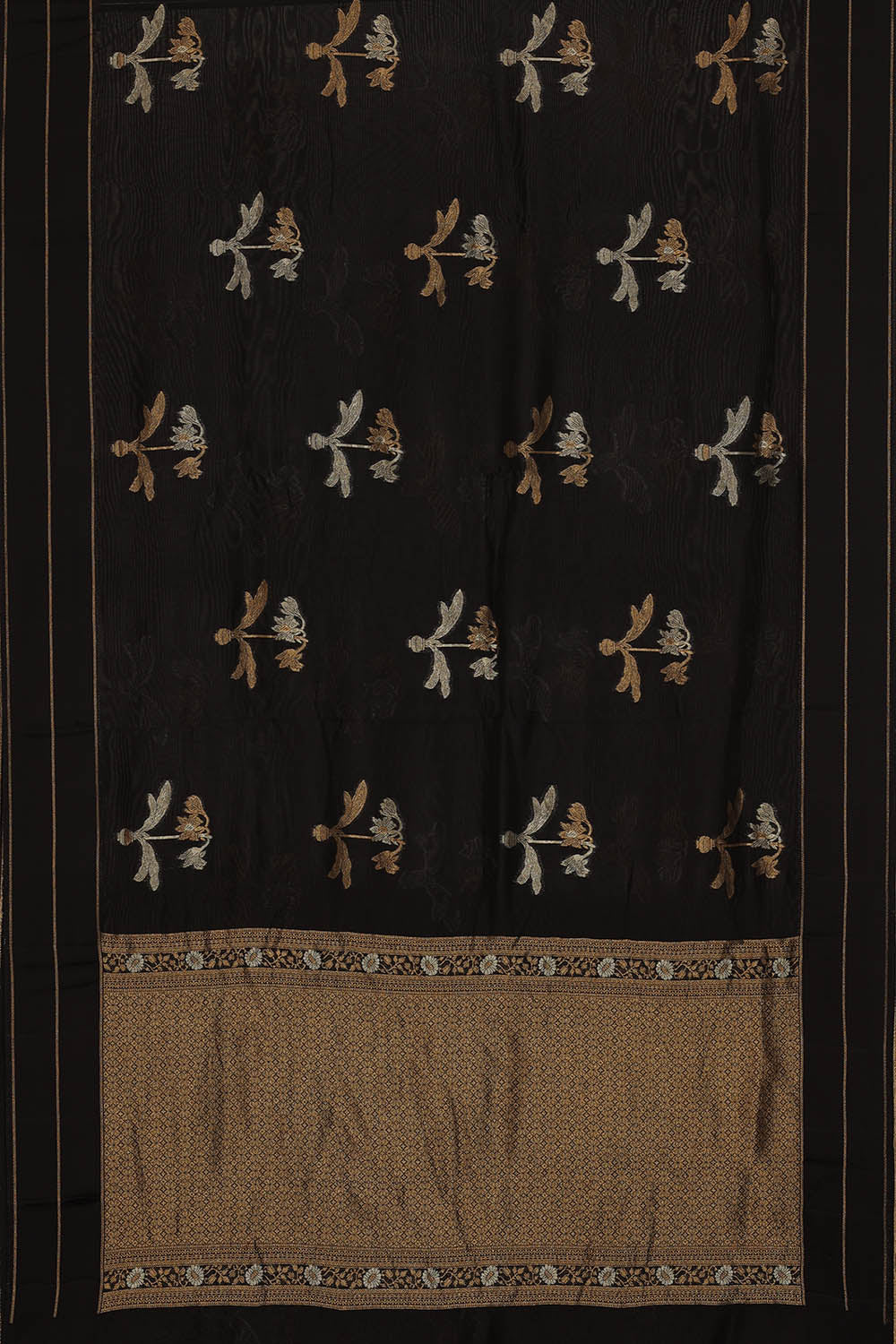 Image of Black Banarasi Silk Saree