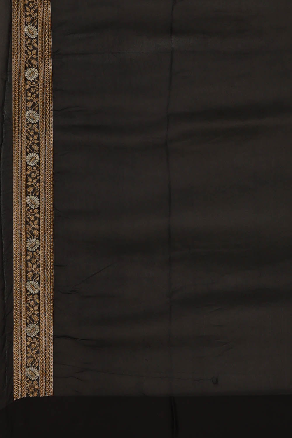 Image of Black Banarasi Silk Saree