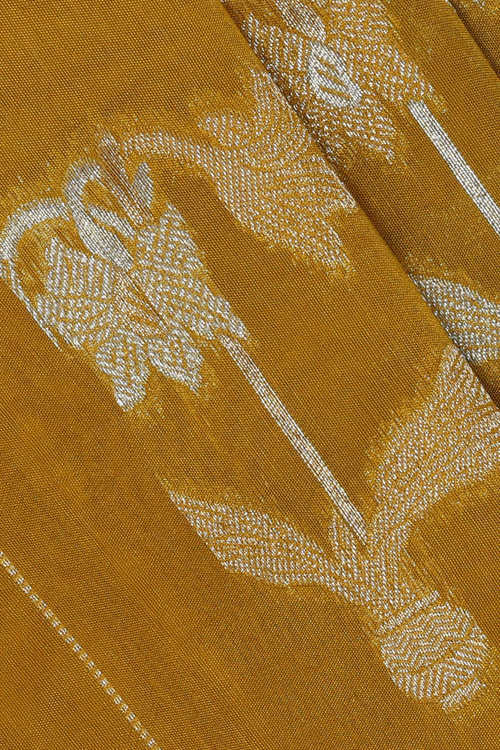 Image of Yellow-Mustard Banarasi Silk Saree