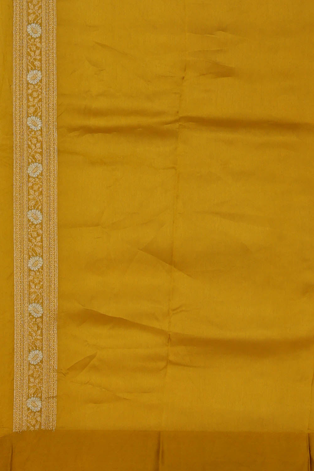 Image of Yellow-Mustard Banarasi Silk Saree