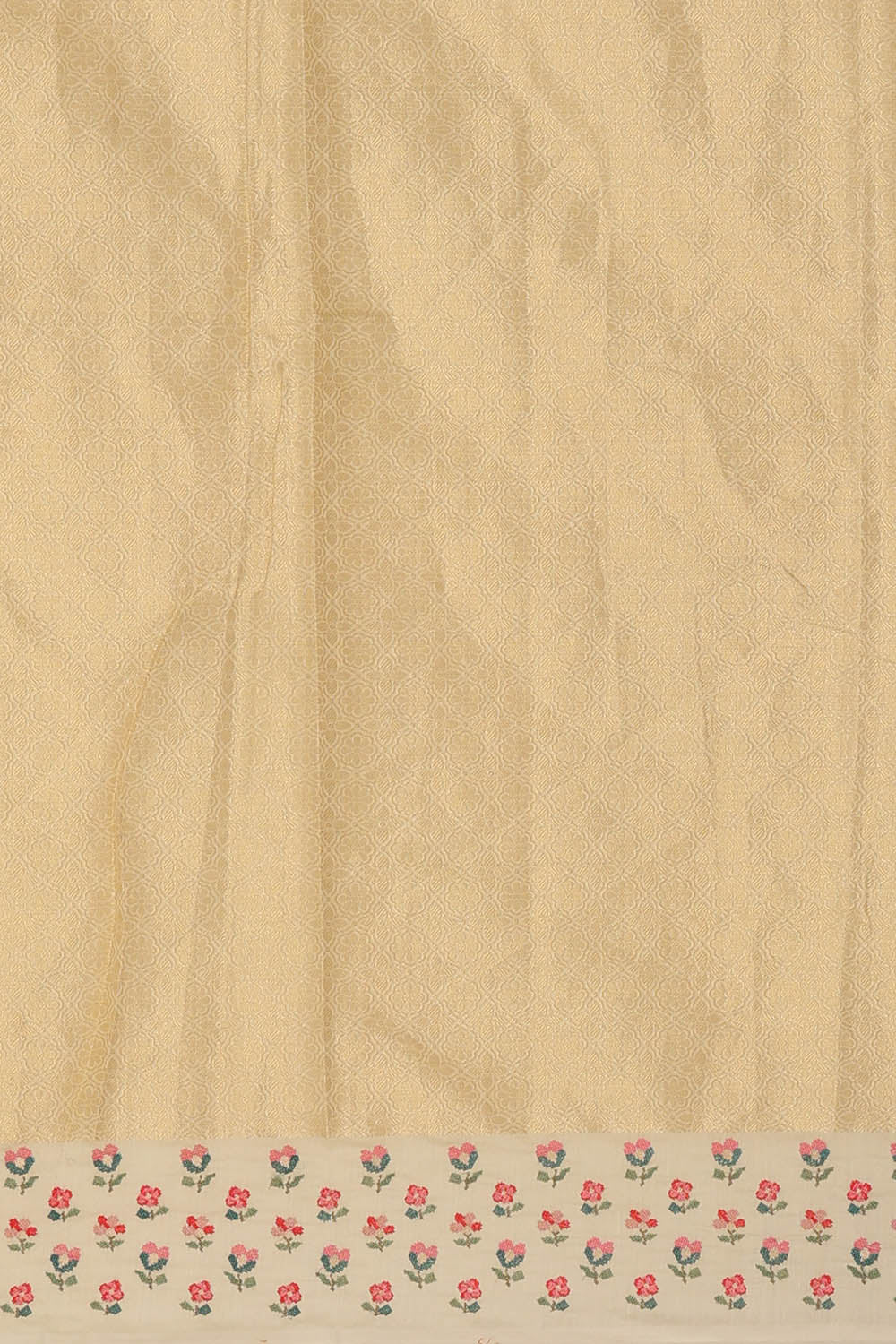 Image of Off-white Cotton Silk Embroidery Saree