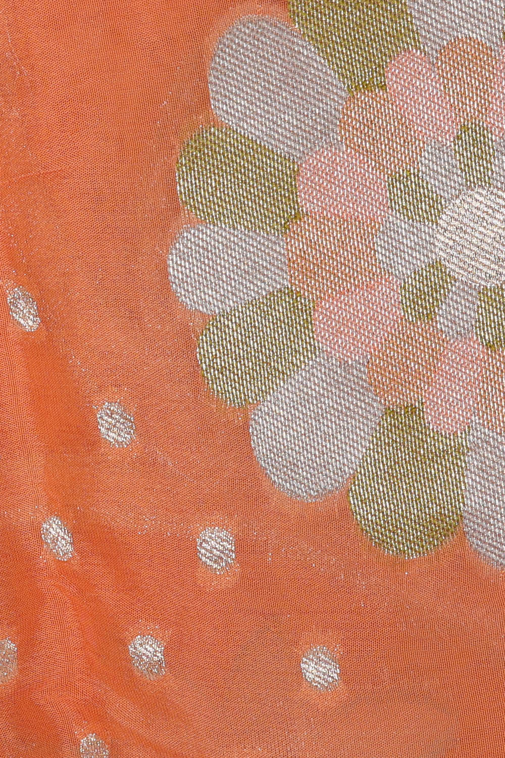 Image of Orange Silk Saree