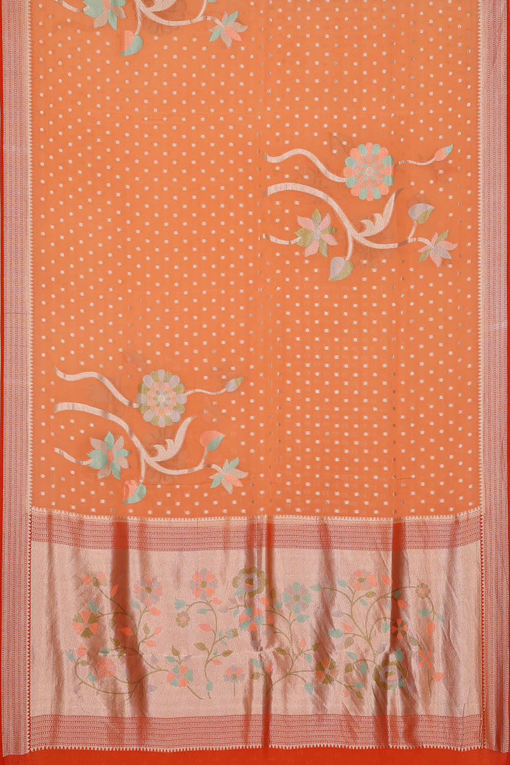 Image of Orange Silk Saree