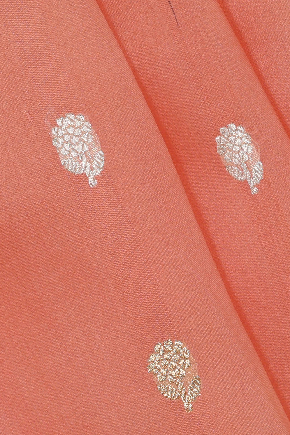 Image of Peach Banarasi Silk Cotton Saree