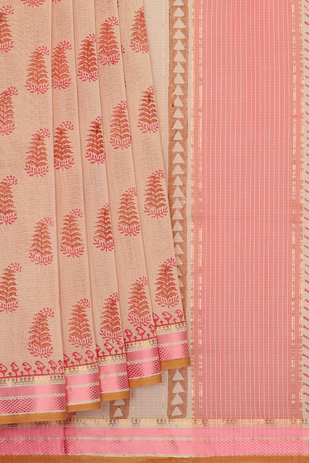 Image of Pink Silk Cotton Saree