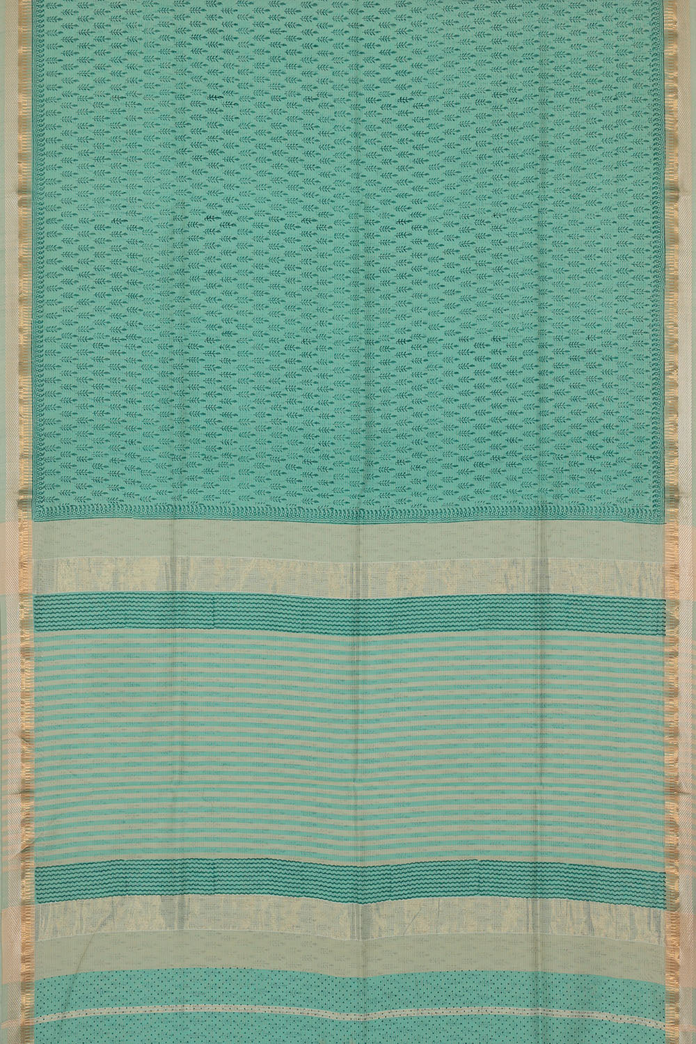 Image of Sea-Green Silk Cotton Saree