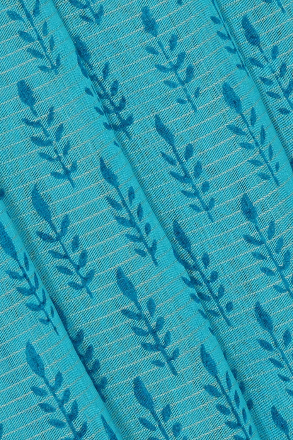 Image of Sky-Blue Silk Cotton Saree