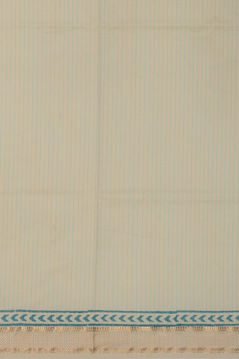 Image of Sky-Blue Silk Cotton Saree