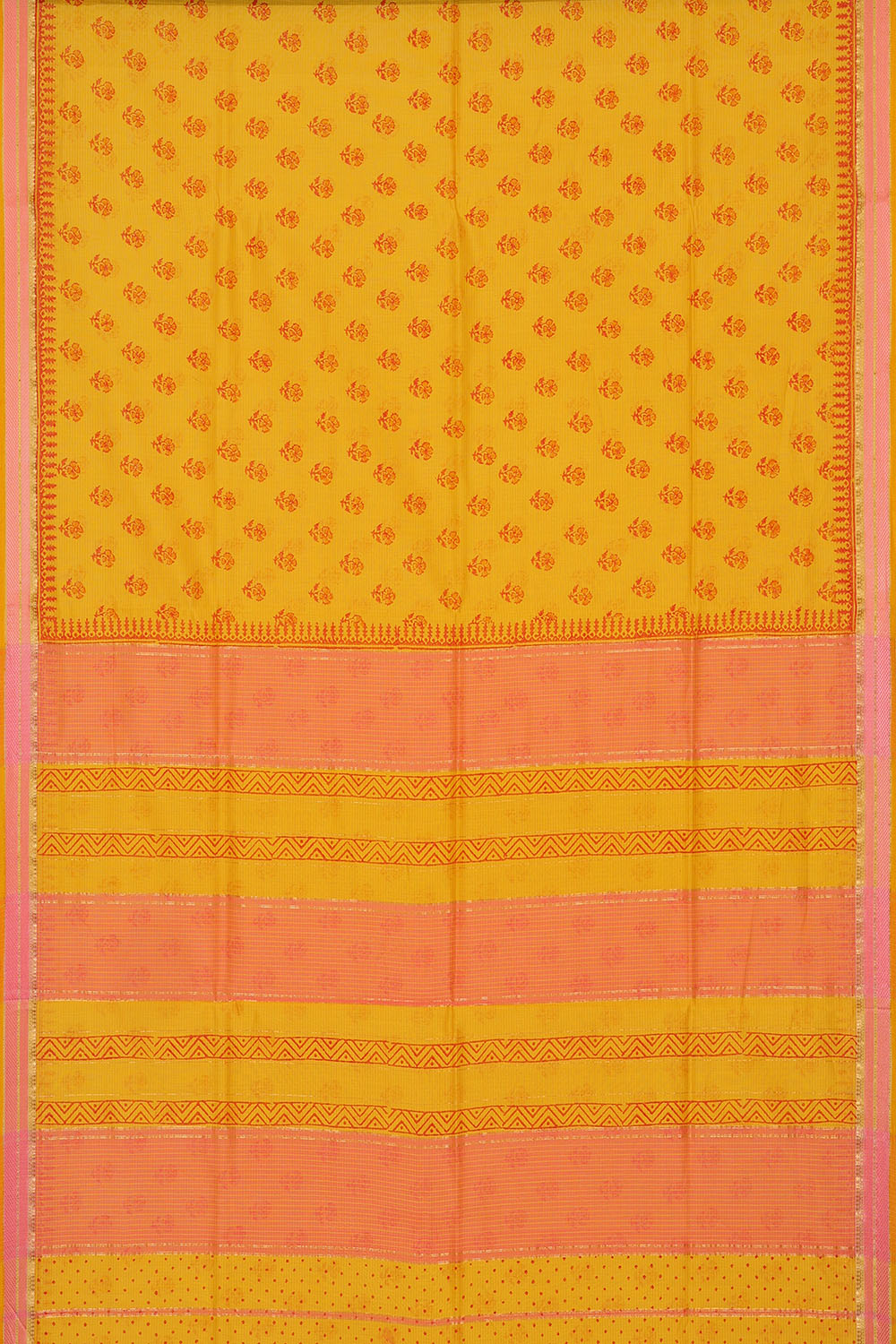 Image of Yellow Silk Cotton Saree