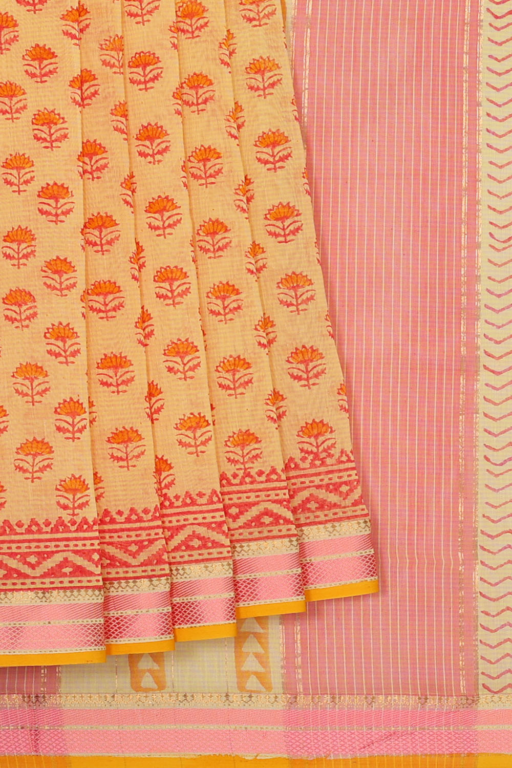 Image of Yellow Silk Cotton Saree