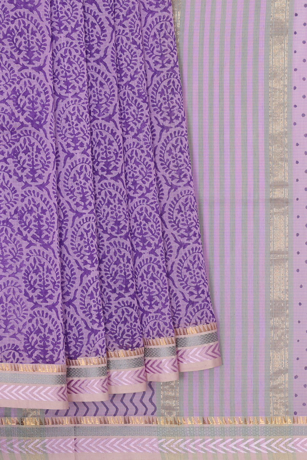 Image of Lavender Silk Cotton Saree