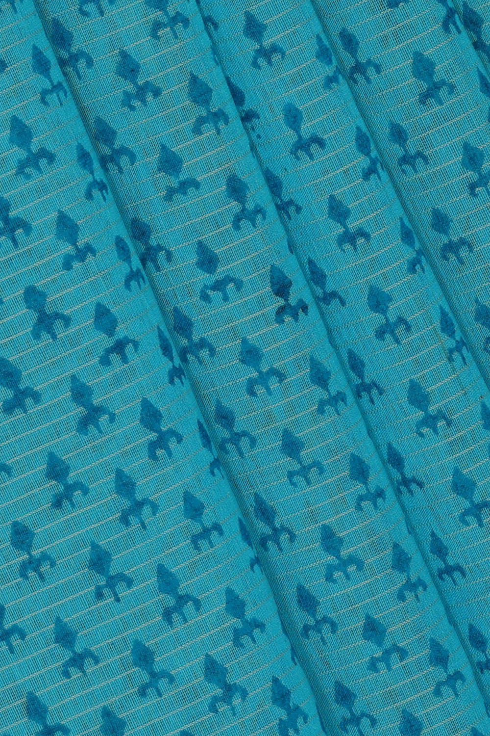 Image of Blue Silk Cotton Saree