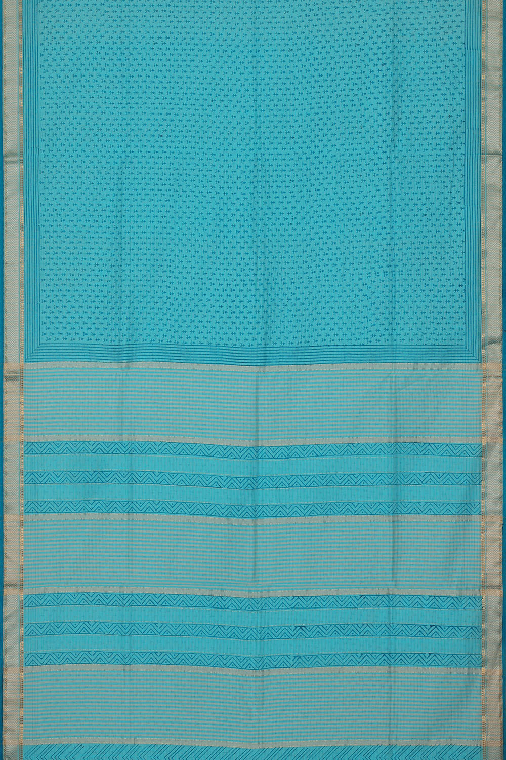 Image of Blue Silk Cotton Saree