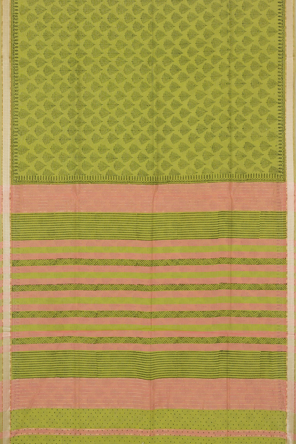 Image of Green Silk Cotton Saree
