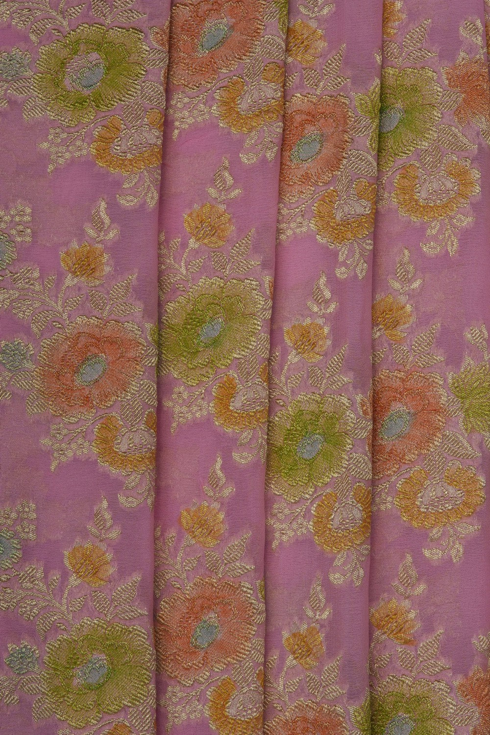 Image of Pink Banarasi Georgette Saree
