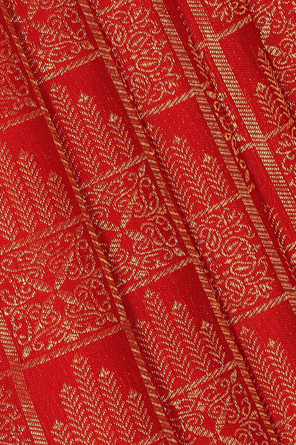 Image of Red Kanchipattu Brocade Saree