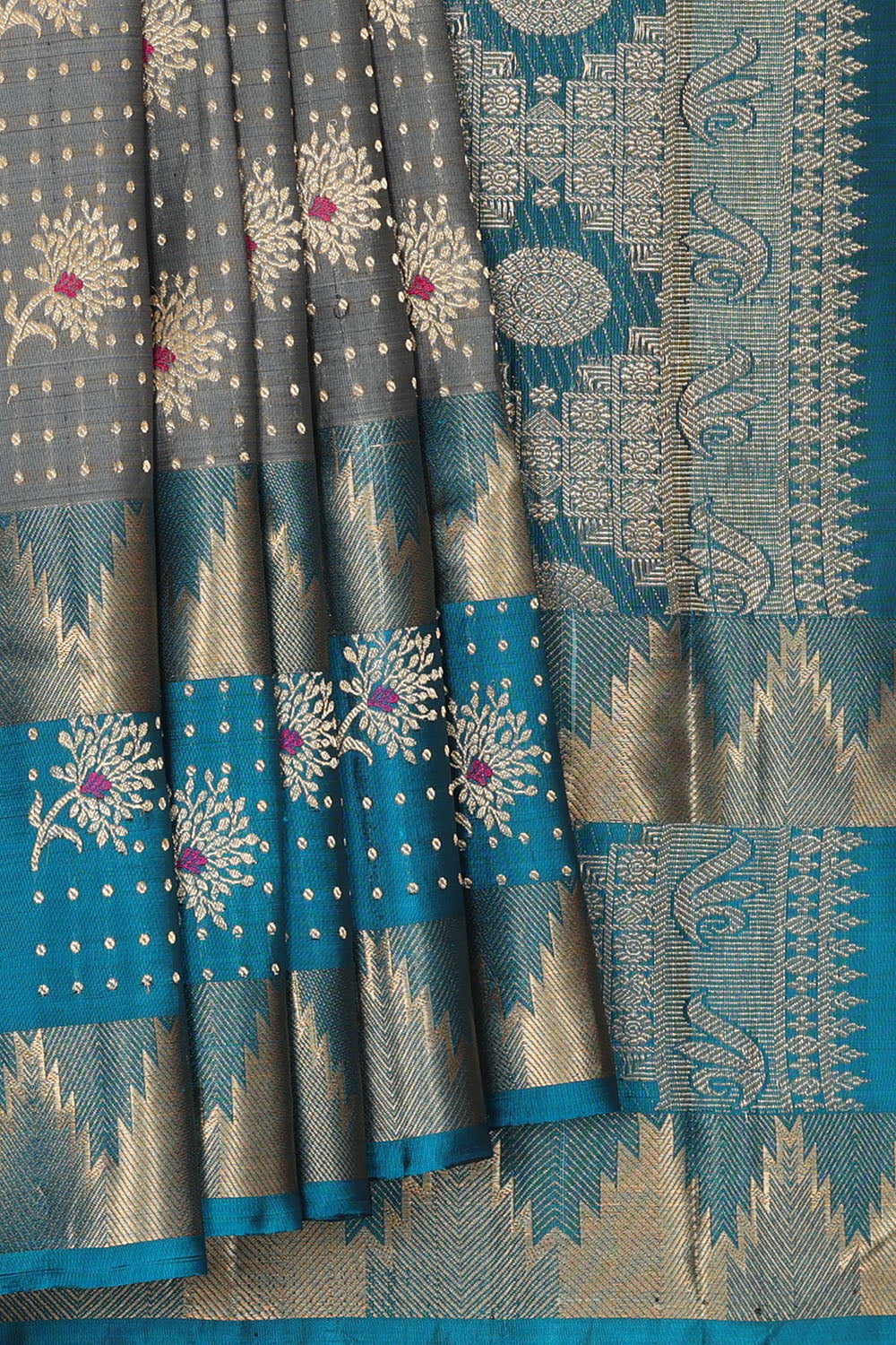 Image of Grey South Silk Saree