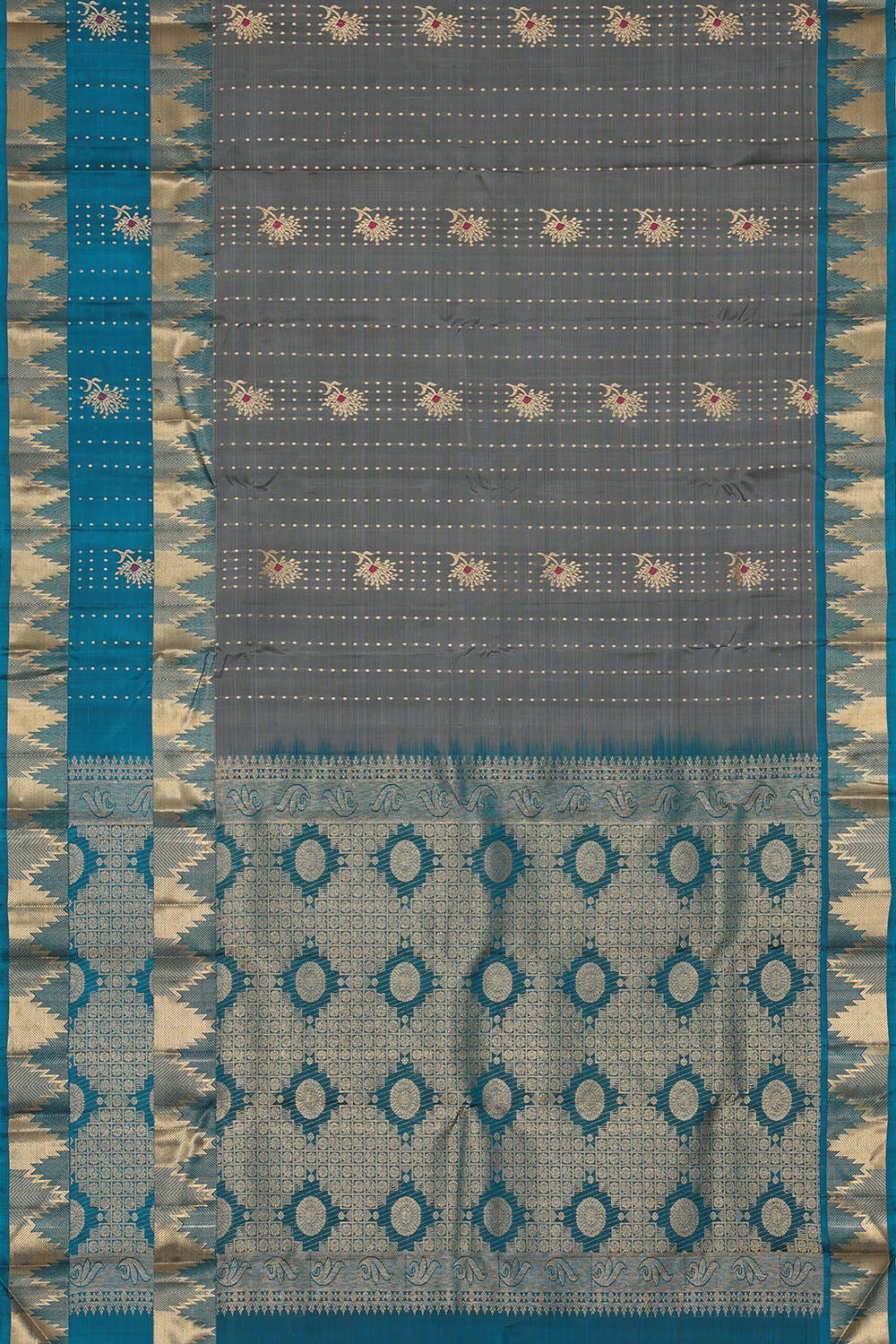 Image of Grey South Silk Saree