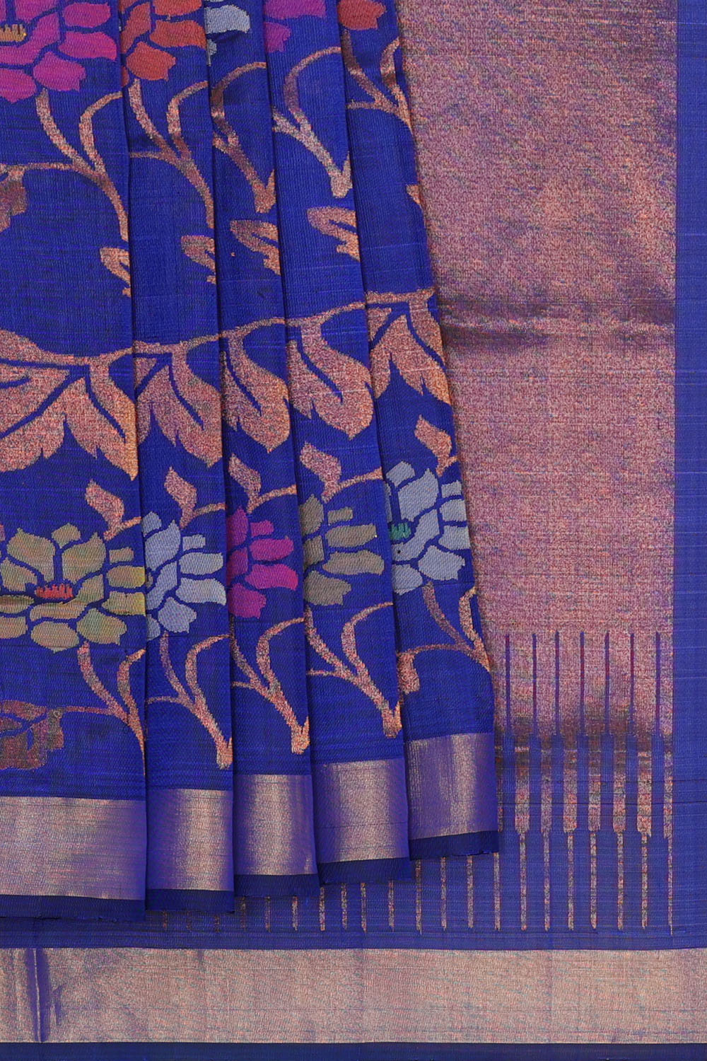 Image of Navy-Blue Uppada Silk Saree