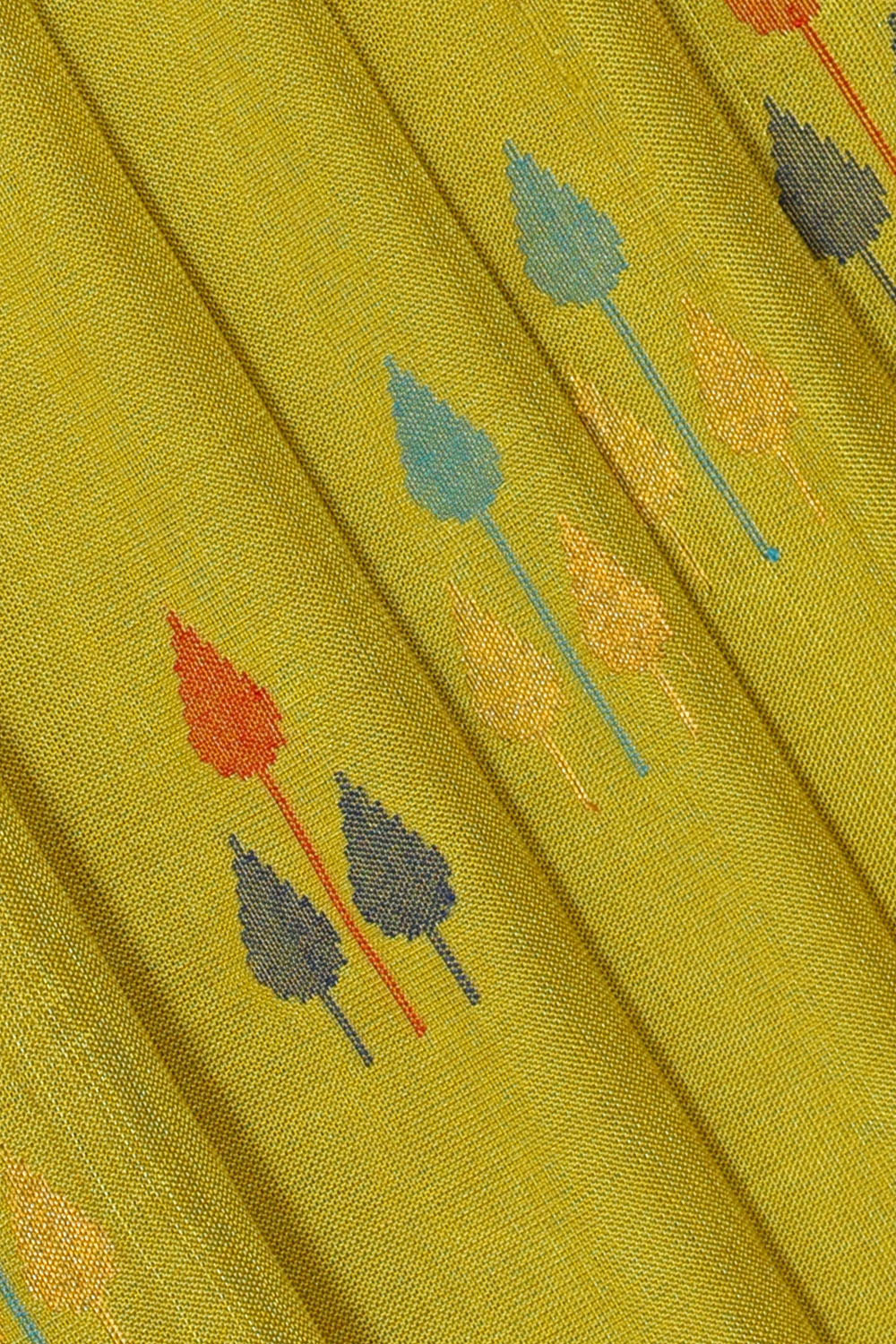 Image of Lime-Yellow Uppada Silk Saree