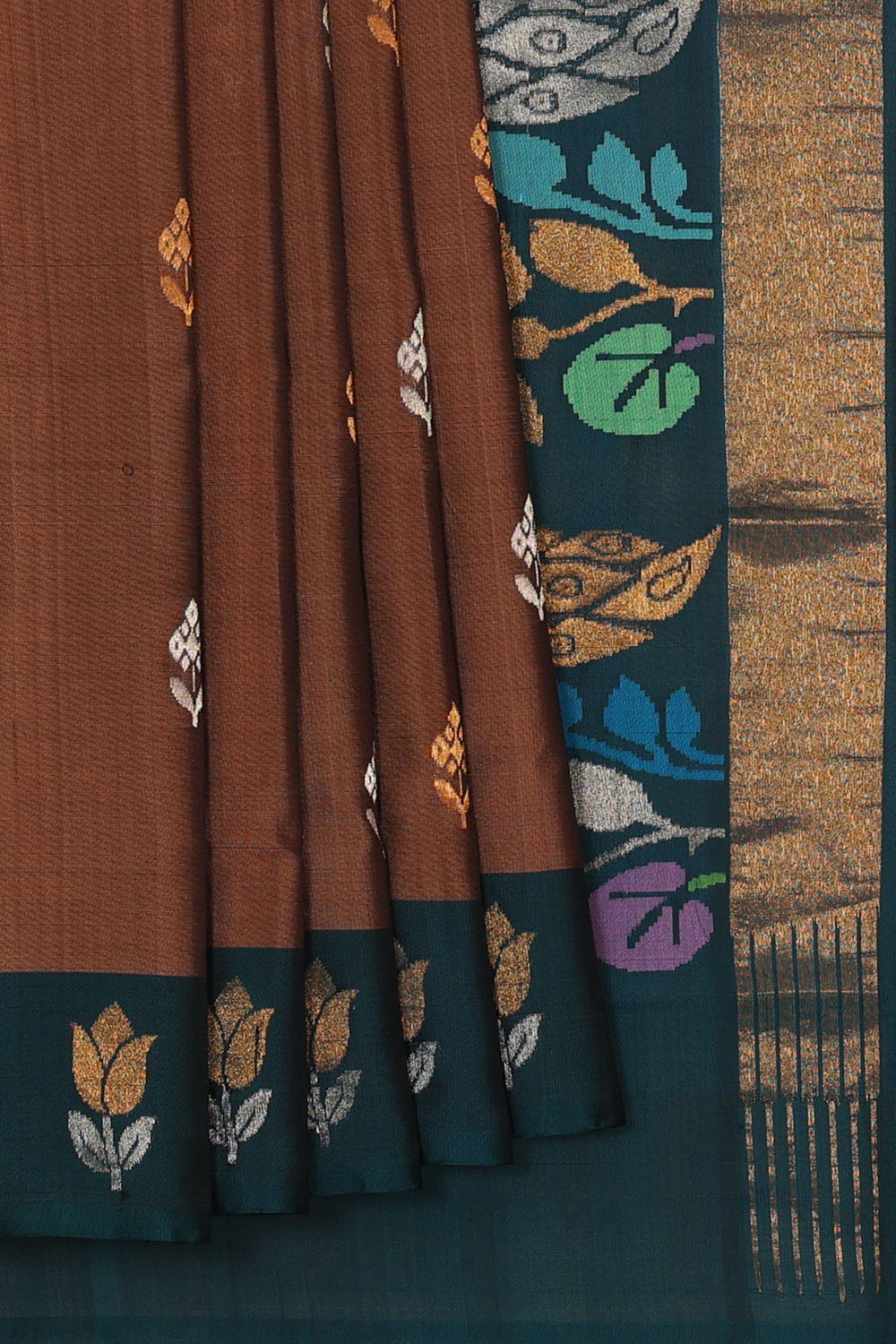 Image of Brown Uppada Silk Saree